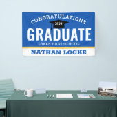 Bold Afstudeerder Royal Blue Congrates Afstuderen  Spandoek (Beurs)