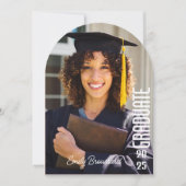 Bold Afstuderen Arch Foto Afstudeerfeest Kaart (Voorkant)