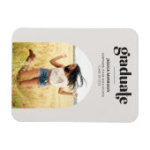 Bold Afstuderen Neutral Grey Photo Afstudeerder Aa Magneet (Horizontaal)
