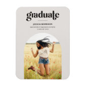 Bold Afstuderen Neutral Grey Photo Afstudeerder Aa Magneet (Verticaal)