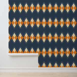 Bold Agyle in Sinaasappel en Dusty Blue Behang