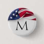 Bold American Flag Monogrammed Ronde Button 3,2 Cm (Voorkant)