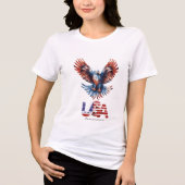 Bold American Spirit: 4 juli Eagle Tri-Blend Shirt (Voorkant)