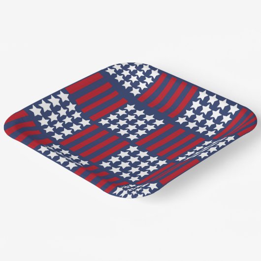 Bold American Spirit Stars & Stripes Viering Papieren Bordje (Gebogen)