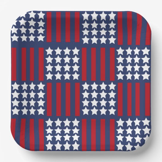 Bold American Spirit Stars & Stripes Viering Papieren Bordje (Voorkant)