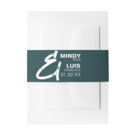 Bold Ampersand Green Typography Wedding Uitnodigingen Wikkel