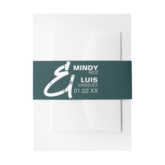 Bold Ampersand Green Typography Wedding Uitnodigingen Wikkel (Voorkant Voorbeeld)