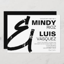 BOLD AMPERSAND Grunge Black White Wedding