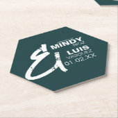 BOLD AMPERSAND Grunge Green White Wedding Kartonnen Onderzetters (Schuin)