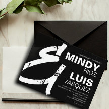 BOLD AMPERSAND Grunge Script Black Weddenschap