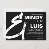 BOLD AMPERSAND Grunge Script Zwarte Bruiloft Kaart (Voorkant)
