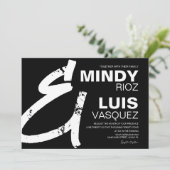 BOLD AMPERSAND Grunge Script Zwarte Bruiloft Kaart (Staand voorkant)