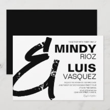 BOLD AMPERSAND Grunge Zwart Wit Trouwen
