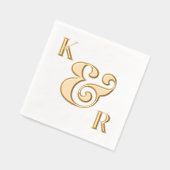 Bold Ampersand Modern Eenvoudige Initialen bruilof Folie Servetten (Links)