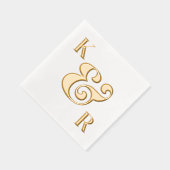 Bold Ampersand Modern Eenvoudige Initialen bruilof Folie Servetten (Rechts)