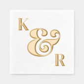 Bold Ampersand Modern Eenvoudige Initialen bruilof Folie Servetten (Voorkant)