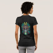 Bold and Bright Tribal Skull Art with Rainbow T-shirt (Achterkant volledig)