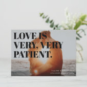 Bold and Cheeky Typographic Wedding Postponement Aankondiging (Staand voorkant)