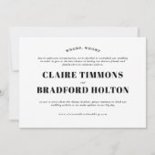 Bold and Cheeky Typographic Wedding Postponement Aankondiging (Achterkant)