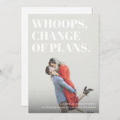 Bold and Cheeky Typographic Wedding Postponement Save The Date (Voorkant / Achterkant)