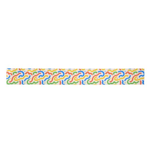 Bold and Colorful Brushstrokes Pattern Satijnen Lint (Voorkant)