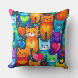 Bold and moody kittens watercolor pattern kussen