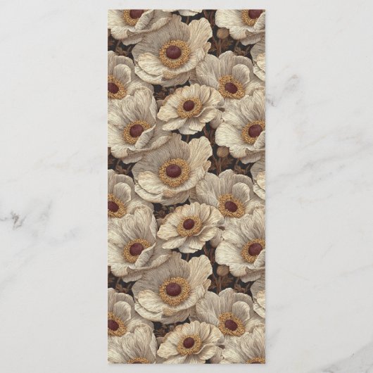 Bold Anemones Aesthetic Garden Wedding Menu (Achterkant)