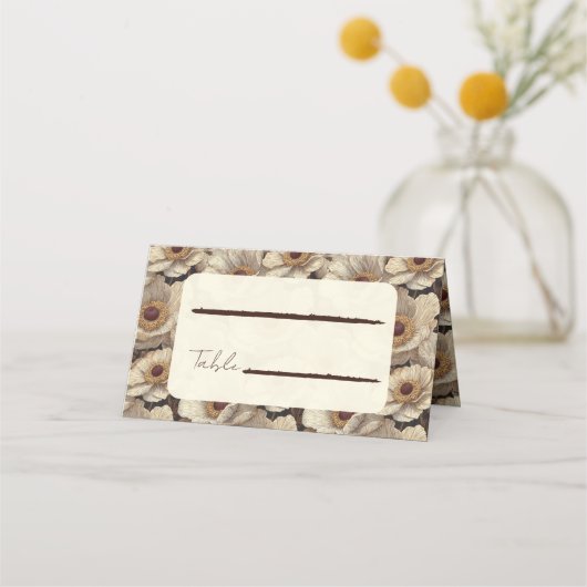 Bold Anemones Themed Mountain Wedding Plaatskaartje (Voorkant)