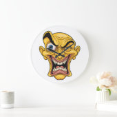 Bold Angry Cartoon Face Wall Clock – Unieke strip Grote Klok (Huis)