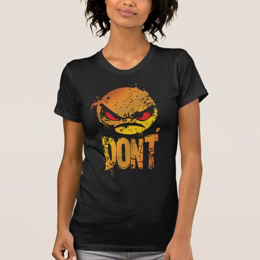 Bold Angry Emoji met 'DON'T'-tekst T-shirt (Voorkant)