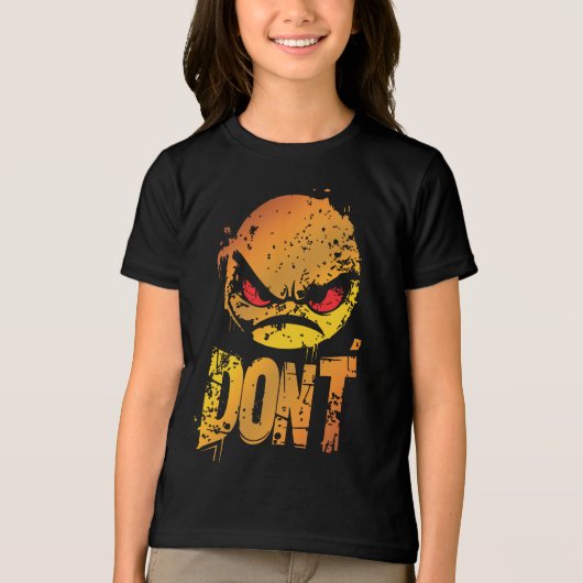 Bold Angry Emoji met 'DON'T'-tekst Tri-Blend Shirt (Voorkant)
