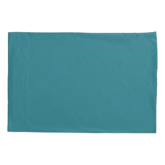 Bold Aqua Solid Color Pairs Satin Rolling Surf Kussensloop (Achterkant)