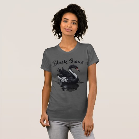 Bold Artistic Black Swan Elegance T-shirt (Voorkant volledig)