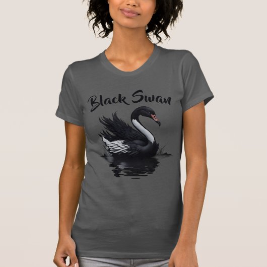 Bold Artistic Black Swan Elegance T-shirt (Voorkant)