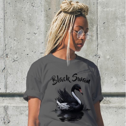 Bold Artistic Black Swan Elegance T-shirt