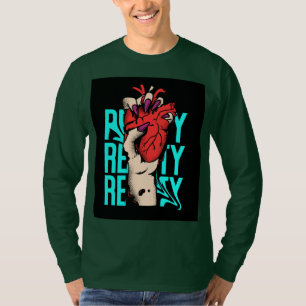 Bold Artistic Heart Design - Edgy en levendige sta T-shirt