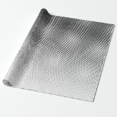 Bold Artsy Black en White Moiré Pattern Cadeaupapier (Uitgerold)