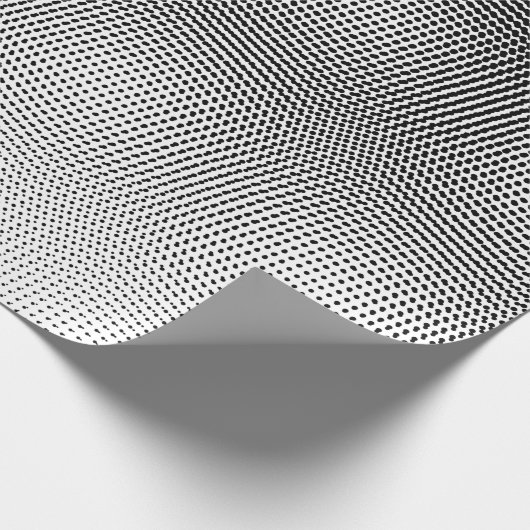 Bold Artsy Black en White Moiré Pattern Cadeaupapier (Hoek)