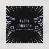 Bold Artsy Video Gaming Game Testing Joypad Modern Vierkante Visitekaartje (Voorkant)