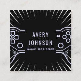 Bold Artsy Video Gaming Game Testing Joypad Modern Vierkante Visitekaartje