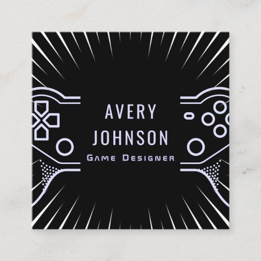 Bold Artsy Video Gaming Game Testing Joypad Modern Vierkante Visitekaartje (Voorkant)