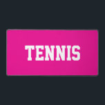 Bold Athletic Fun White TENNIS Text On Bright Pink Bureaumat<br><div class="desc">This sporty bold design features white athletic text against bright pink background.  The colors and text in this design can be personalized.</div>