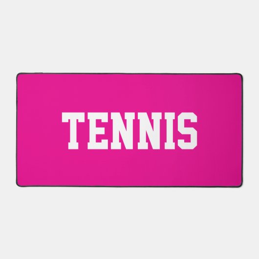Bold Athletic Fun White TENNIS Text On Bright Pink Bureaumat (Voorkant)