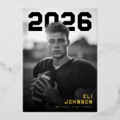 Bold Athletic Graduation PhotoPop Folie Uitnodiging (Voorkant)