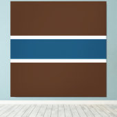 Bold Athletic Ocean Blue Deep Brown White Stripes Canvas Afdruk (Insitu (Houten vloer))