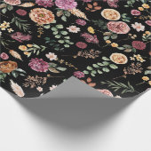Bold Autumn Boho Flowers Botanische tuin Cadeaupapier (Hoek)