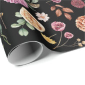 Bold Autumn Boho Flowers Botanische tuin Cadeaupapier (Rol Hoek)