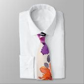 Bold Autumn Flowers Waterverf Lily Floral Stropdas (Gebonden)