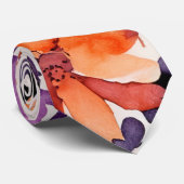 Bold Autumn Flowers Waterverf Lily Floral Stropdas (Opgerold)