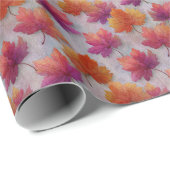 Bold Autumn Maple Leaves on Textured Gray  Cadeaupapier (Rol Hoek)